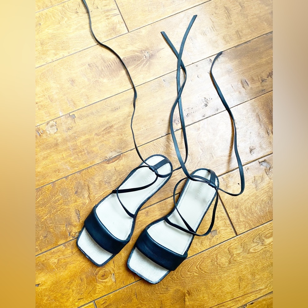 Vince Black Lace Up Sandals